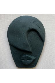 Soyut Tasarım El Yapımı Duvar Dekoru Rankli Taş Maske 5'li Set, Dekoratif Maske, 3D Duvar Heykeli - Görsel 7