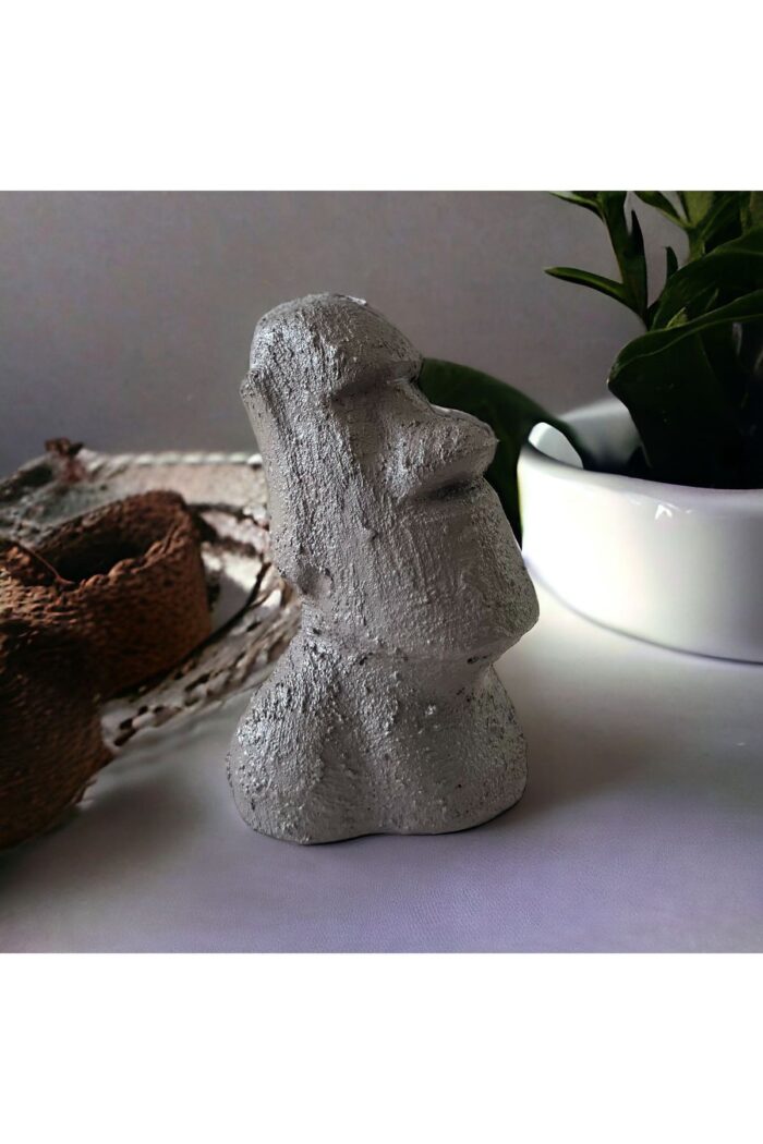 El Yapımı Beton Moai Paskalya Adası Dekoratif Heykel Hediyelik Biblo Ev Tasarım Dekoru - Görsel 1