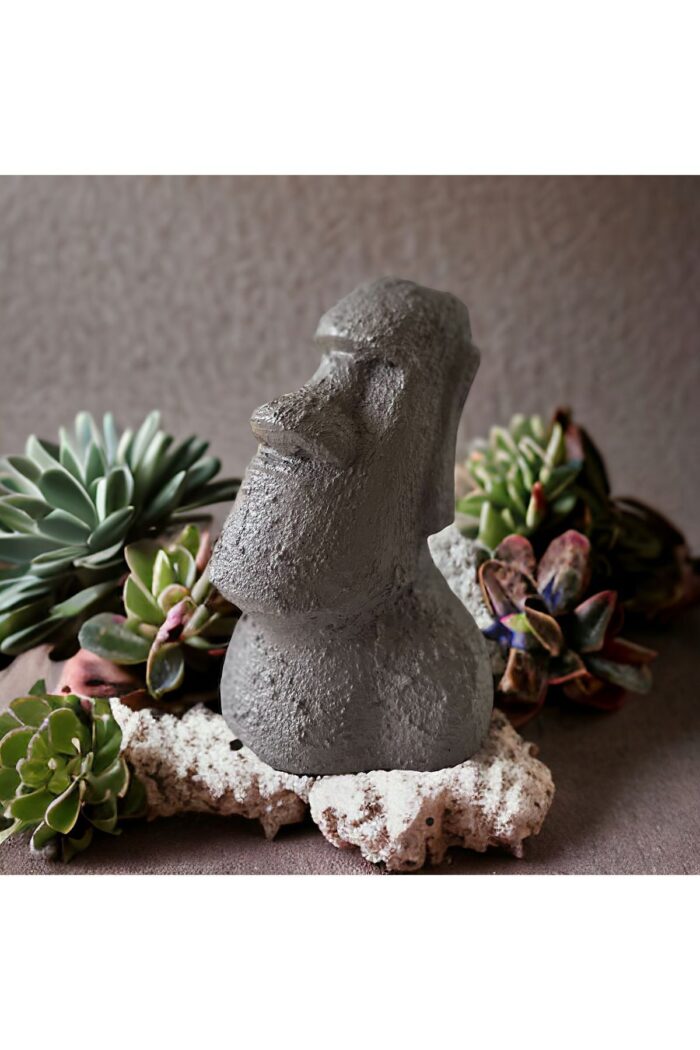 El Yapımı Beton Moai Paskalya Adası Dekoratif Heykel Hediyelik Biblo Ev Tasarım Dekoru - Görsel 2