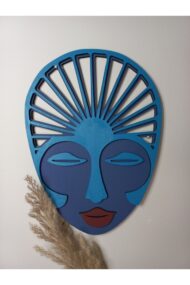 Ahşap Boyama Afrika Mask 2'li Duvar Süsü - Görsel 3