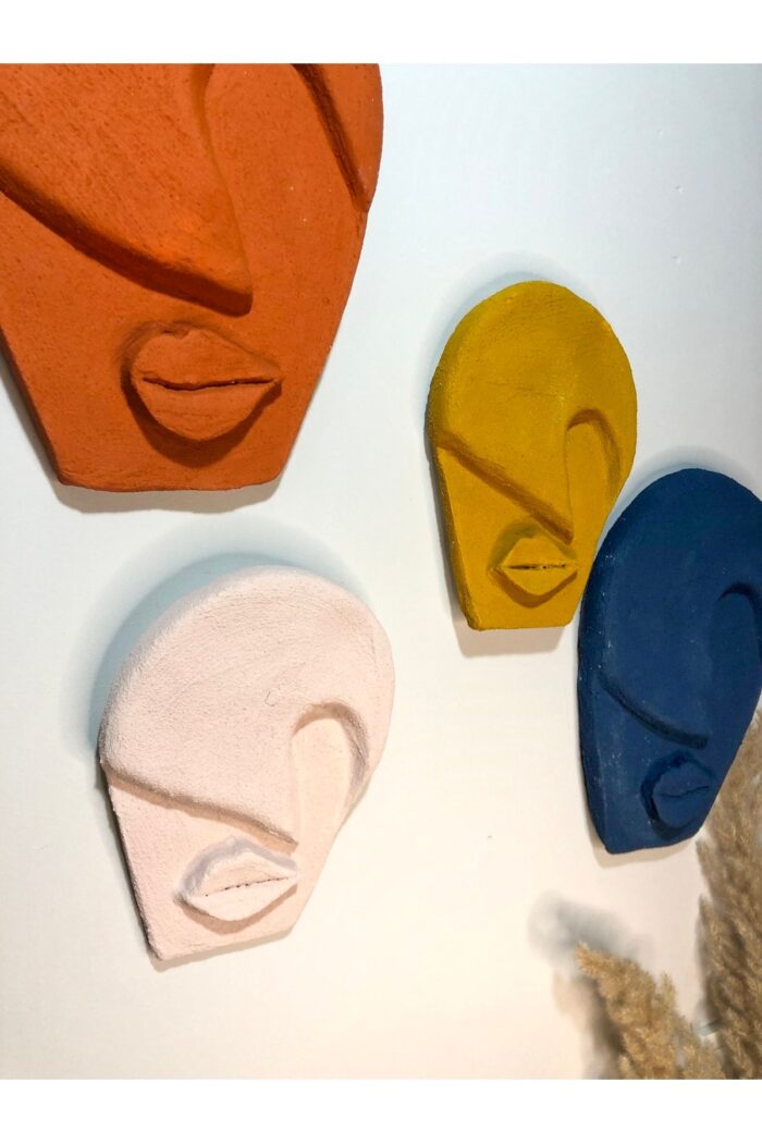 Modern Tasarım El Yapımı Özel Pigment Boya Uygulamalı Duvar Dekoru Maskeler - Görsel 3