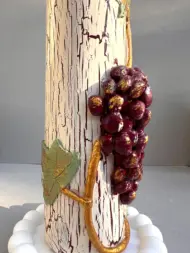 El Yapımı Kil Kabartma Uygulama Ege Dokunuşu El Yapımı Zeytin & Üzüm Şişeleri, Yağdanlık, Sosluk - Görsel 2
