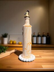 Kil Kabartma Uygulama Limon Desenli El Yapımı Zeytinyağı & Üzüm Sirke Şişeleri 500ml - Görsel 4