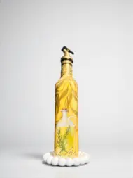 El Yapımı Zeytinyağı Desenli Cam Yağdanlık – El Boyaması Vintage Şişe | Sosluk, Sirkelik, Dekoratif Mutfak Aksesuarı 500ml - Görsel 4