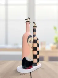 Kadın Tasarımlı 750 ml Zeytinyağı Sıvıyağ Şişesi Yağdanlık Yağlık Sirkelik Sosluk 2'li Set - Görsel 2