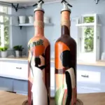 Afrika Kadın Temalı El Yapımı 750 ml Zeytinyağı Sıvıyağ Şişesi Yağdanlık Yağlık 2'li Set