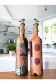 Afrika Kadın Temalı El Yapımı 750 ml Zeytinyağı Sıvıyağ Şişesi Yağdanlık Yağlık 2'li Set - Görsel 6