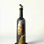 El Yapımı İnci Küpeli Kız Desenli 750ml Cam Yağdanlık, Sosluk, Sunumluk, Mutfak Dekorasyon