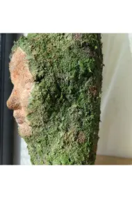 El Yapımı Yosun Detaylı İnsan Yüz Heykeli Dekorlu Özel Tasarım Vazo, Ev Dekoru, Ofis Dekoru - Görsel 6