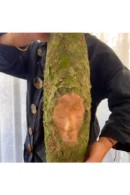 El Yapımı Yosun Detaylı İnsan Yüz Heykeli Dekorlu Özel Tasarım Vazo, Ev Dekoru, Ofis Dekoru - Görsel 8