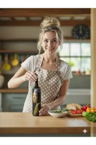 El Yapımı İnci Küpeli Kız Desenli 750ml Cam Yağdanlık, Sosluk, Sunumluk, Mutfak Dekorasyon - Görsel 3