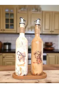 Sunum Stantlı Antik Yunan Figürlü Özel Tasarım Yağdanlık-Sirkelik Sosluk Seti Ev-Mutfak Dekoru - Görsel 6