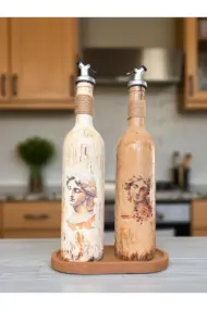 Sunum Stantlı Antik Yunan Figürlü Özel Tasarım Yağdanlık-Sirkelik Sosluk Seti Ev-Mutfak Dekoru - Görsel 7