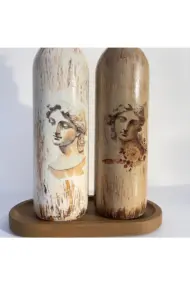 Sunum Stantlı Antik Yunan Figürlü Özel Tasarım Yağdanlık-Sirkelik Sosluk Seti Ev-Mutfak Dekoru - Görsel 8