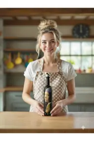 El Yapımı İnci Küpeli Kız Desenli 750ml Cam Yağdanlık, Sosluk, Sunumluk, Mutfak Dekorasyon - Görsel 6