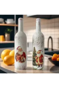 Yılbaşı Dekoru, Yeniyıl Hediyesi, Noel süsleri, Şarap Şişesi Dekoru, Yılbaşı Masası Süsleri - Görsel 2