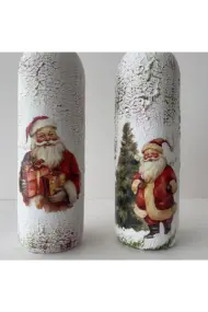 Yılbaşı Dekoru, Yeniyıl Hediyesi, Noel süsleri, Şarap Şişesi Dekoru, Yılbaşı Masası Süsleri - Görsel 3