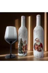 Yılbaşı Dekoru, Yeniyıl Hediyesi, Noel süsleri, Şarap Şişesi Dekoru, Yılbaşı Masası Süsleri - Görsel 4