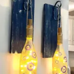 Peri LED Işıklı Mavi Ahşap Dekorlu Ferforje Bağlantılı Nazar Boncuklu Duvar Dekoru Set