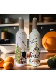 Yılbaşı Dekoru, Yeniyıl Hediyesi, Noel Süsleri, Şarap Şişesi Dekoru, Yılbaşı Masası Süsleri