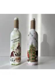 Yılbaşı Dekoru, Yeniyıl Hediyesi, Noel Süsleri, Şarap Şişesi Dekoru, Yılbaşı Masası Süsleri - Görsel 2