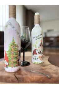 Yılbaşı Dekoru, Yeniyıl Hediyesi, Noel Süsleri, Şarap Şişesi Dekoru, Yılbaşı Masası Süsleri - Görsel 4