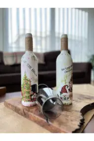 Yılbaşı Dekoru, Yeniyıl Hediyesi, Noel Süsleri, Şarap Şişesi Dekoru, Yılbaşı Masası Süsleri - Görsel 6