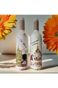 Yılbaşı Dekoru, Yeniyıl Hediyesi, Noel Süsleri, Şarap Şişesi Dekoru, Yılbaşı Masası Süsleri - Görsel 8