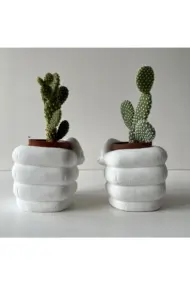 Sukulentler ve Kalın Mumlar İçin El Şeklinde Özel Tasarım Dekoratif Bitki Saksıları, Ev Dekoru - Görsel 2