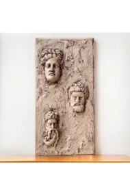 Antik Yunan Tanrıları 3D Minyatür Heykelli Kahverengi Rengi Dokulu Duvar Dekorasyonu Tablosu - Görsel 7