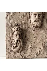 Antik Yunan Tanrıları 3D Minyatür Heykelli Kahverengi Rengi Dokulu Duvar Dekorasyonu Tablosu - Görsel 8