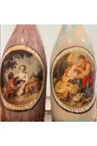 Özel Tasarım Vintage Desenli Sunum Stantlı 2'li 750 ml Zeytinyağı Sıvıyağ Şişesi Yağdanlık Yağlık - Görsel 5