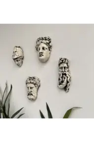 El yapımı Minyatür Antik Yunan Tanrıları Duvar Dekorasyon Objeleri 4 lü set - Görsel 3