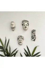 El yapımı Minyatür Antik Yunan Tanrıları Duvar Dekorasyon Objeleri 4 lü set - Görsel 5