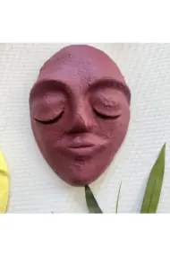 El Yapımı Duvar Maskları 5'li Set, Canlı Renklerle Boyalı Sakin Yüz Maskeleri, Duvar Dekor Objesi - Görsel 6