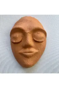 El Yapımı Duvar Maskları 5'li Set, Canlı Renklerle Boyalı Sakin Yüz Maskeleri, Duvar Dekor Objesi - Görsel 7