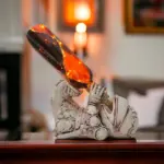 Eskitme Şövalye Figürlü Şarap Şişesi Tutucu Ve Pilli Peri Led Işıklı Vitray Şarap Şişesi Lamba Set