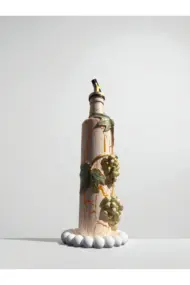 500 ML Kil Kabartma Uygulama Sarı Üzüm Desenli El Yapımı Zeytinyağı & Üzüm Sirke Şişeleri - Görsel 5