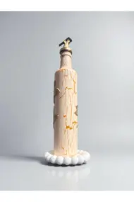 500 ML Kil Kabartma Uygulama Sarı Üzüm Desenli El Yapımı Zeytinyağı & Üzüm Sirke Şişeleri - Görsel 6