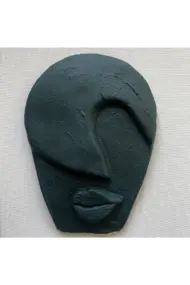 Soyut Tasarım El Yapımı Duvar Dekoru Rankli Taş Maske 5'li Set, Dekoratif Maske, 3D Duvar Heykeli - Görsel 7