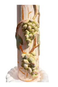 500 ML Kil Kabartma Uygulama Sarı Üzüm Desenli El Yapımı Zeytinyağı & Üzüm Sirke Şişeleri - Görsel 7