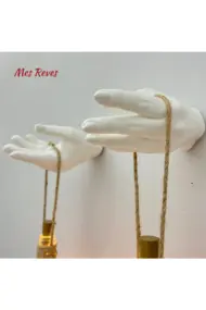 Kadın El Heykeli Dekorlu Peri LED Işıklı Kırmızı Beyaz Vitray Boyama Şampanya Şişesi Aplik 2'li Set - Görsel 4