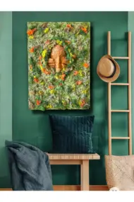 Doğal Malzemelerle Özgün Sanat: Beton Efekti ve Yosunlarla Kaplı İnsan Yüzlü Tablo, Duvar dekoru