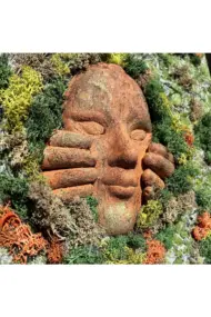 Doğal Malzemelerle Özgün Sanat: Beton Efekti ve Yosunlarla Kaplı İnsan Yüzlü Tablo, Duvar dekoru - Görsel 4