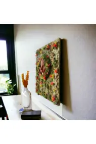 Doğal Malzemelerle Özgün Sanat: Beton Efekti ve Yosunlarla Kaplı İnsan Yüzlü Tablo, Duvar dekoru - Görsel 6