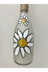 Peri Led Işıklı Sarı Ahşap Renkli Vitray Cam Salon Bar Bahçe Dekoru Şampanya Şişesi Aplik 2'li Set - Görsel 7