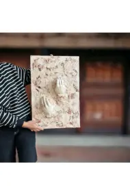 3D Beyaz El Heykel Dekorlu Tuval üzerine Akrilik Tablo, Heykel Duvar Sanatı, 3D Duvar Dekor - Görsel 2