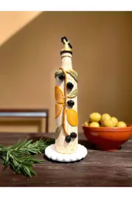 500 ML Kil Kabartma Uygulama Limon Desenli El Yapımı Zeytinyağı & Üzüm Sirke Şişeleri - Görsel 8