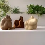 Soyut Düşünen Insan Biblo 3'lü Set, Ev Dekorasyonu, Masa Süslemesi Heykel Seti, Oda Dekorasyonu