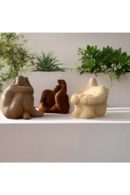 Soyut Düşünen Insan Biblo 3'lü Set, Ev Dekorasyonu, Masa Süslemesi Heykel Seti, Oda Dekorasyonu